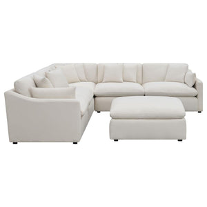 Hobson 6-piece Reversible Cushion Modular Sectional in Off-White
