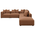 Jennifer 6-piece Upholstered Modular Sectional in Terracotta