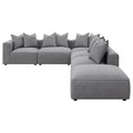 Jennifer 6-piece Tight Seat Modular Sectional in Grey