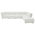 Sunny 6-Piece Modular Sectional in Natural Faux Sheep Skin