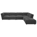 Sunny Upholstered 6-piece Modular Sectional in Dark Charcoal