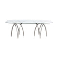 Limoges 90.5" Silver Glass Top And Metal Base Dining Table