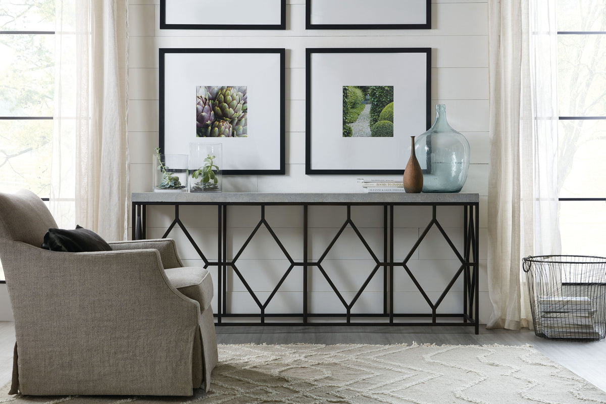 Ciao Bella Console Table – Aged Steel Base & Concrete Top