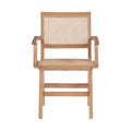 Pemberley Natural Solid Wood And Natural Cane Dining Arm Chair