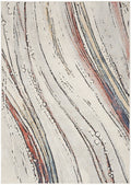 Motion Ivory Multicolor Modern Polyester Area Rug