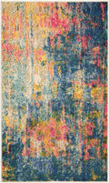 Celestial Blue Yellow Modern & Contemporary Polypropylene Area Rug