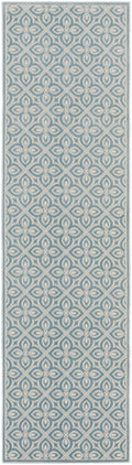Washable Charm Blue Ivory Contemporary Polyester Area Rug