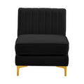 Allegra Black Velvet Upholstered Armless Chair