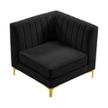 Allegra Black Velvet Upholstered Corner Chair