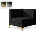 Allegra Black Velvet Upholstered Corner Chair