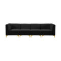 Allegra 116.5" Velvet Upholstered 4pc. Modular Sofa