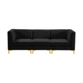 Allegra 91" Velvet Upholstered 3pc. Modular Sofa