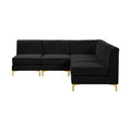 Allegra 84.5" Velvet Upholstered 5pc. Modular Sectional