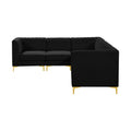 Allegra 116.5" Black Velvet Upholstered 6pc. Modular Sectional - Sec6A