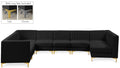 Allegra 142" Black Velvet Upholstered 8pc. Modular Sectional - Sec8A