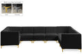 Allegra 142" Black Velvet Upholstered 8pc. Modular Sectional - Sec8C