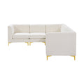Allegra 116.5" Cream Velvet Upholstered 6pc. Modular Sectional - Sec6A
