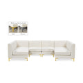 Allegra 116.5" Cream Velvet Upholstered 6pc. Modular Sectional - Sec6B