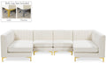 Allegra 116.5" Cream Velvet Upholstered 6pc. Modular Sectional - Sec6B