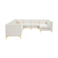Allegra 142" Cream Velvet Upholstered 8pc. Modular Sectional - Sec8A