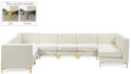 Allegra 142" Cream Velvet Upholstered 8pc. Modular Sectional - Sec8A