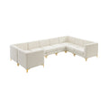 Allegra 142" Cream Velvet Upholstered 8pc. Modular Sectional - Sec8C
