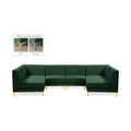 Allegra 116.5" Green Velvet Upholstered 6pc. Modular Sectional - Sec6B