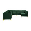 Allegra 142" Green Velvet Upholstered 8pc. Modular Sectional - Sec8A