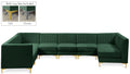 Allegra 142" Green Velvet Upholstered 8pc. Modular Sectional - Sec8A