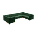 Allegra 142" Green Velvet Upholstered 8pc. Modular Sectional - Sec8C