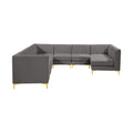 Allegra 142" Grey Velvet Upholstered 8pc. Modular Sectional - Sec8A