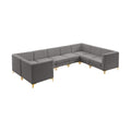 Allegra 142" Grey Velvet Upholstered 8pc. Modular Sectional - Sec8C