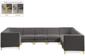 Allegra 142" Grey Velvet Upholstered 8pc. Modular Sectional - Sec8C