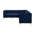 Allegra 116.5" Navy Velvet Upholstered 6pc. Modular Sectional - Sec6A
