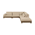 Tobin 120" Beige Chenille Fabric Upholstered 5pc. Modular Sectional - Sec5A