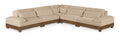Tobin 127.75" Beige Chenille Fabric Upholstered 5pc. Modular Sectional - Sec5B