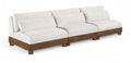 Tobin 120" Cream Chenille Fabric Upholstered 3pc. Modular Sofa - S3B