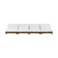 Tobin 160" Cream Chenille Fabric Upholstered 4pc. Modular Sofa - S4B