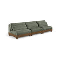 Tobin 120" Green Chenille Fabric Upholstered 3pc. Modular Sofa - S3B