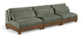 Tobin 120" Green Chenille Fabric Upholstered 3pc. Modular Sofa - S3B