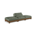 Tobin 120" Green Chenille Fabric Upholstered 3pc. Modular Sofa - S3C