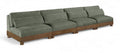 Tobin 160" Green Chenille Fabric Upholstered 4pc. Modular Sofa - S4B