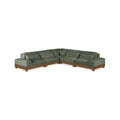Tobin 127.75" Green Chenille Fabric Upholstered 5pc. Modular Sectional - Sec5B