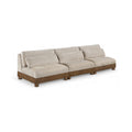 Tobin 120" Taupe Chenille Fabric Upholstered 3pc. Modular Sofa - S3B