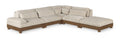 Tobin 120" Taupe Chenille Fabric Upholstered 5pc. Modular Sectional - Sec5A