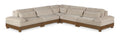 Tobin 127.75" Taupe Chenille Fabric Upholstered 5pc. Modular Sectional - Sec5B