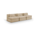 Sinclair 114" Beige Chenille Fabric Upholstered 3pc. Modular Sofa - S114A