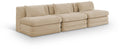 Sinclair 114" Beige Chenille Fabric Upholstered 3pc. Modular Sofa - S114A