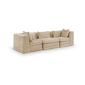Sinclair 114" Beige Chenille Fabric Upholstered 3pc. Modular Sofa - S114B