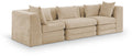 Sinclair 114" Beige Chenille Fabric Upholstered 3pc. Modular Sofa - S114B